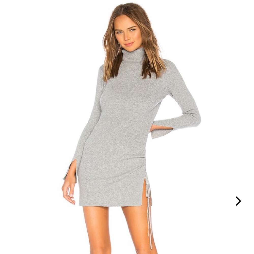 Lovers and Friends TRINI SWEATER DRESS Grey ribbed knit Size Medium